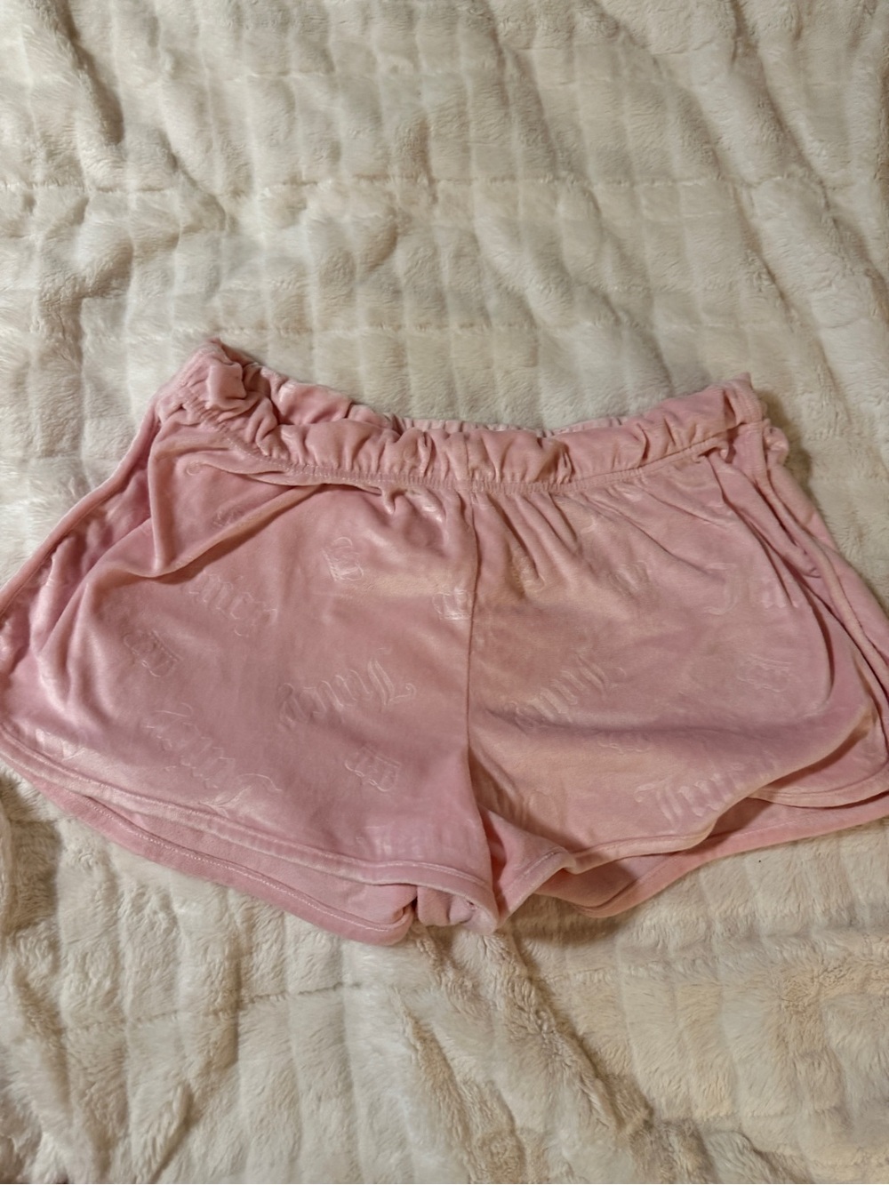 Juicy Couture Light Pink Velour Athletic Lounge Shorts - L